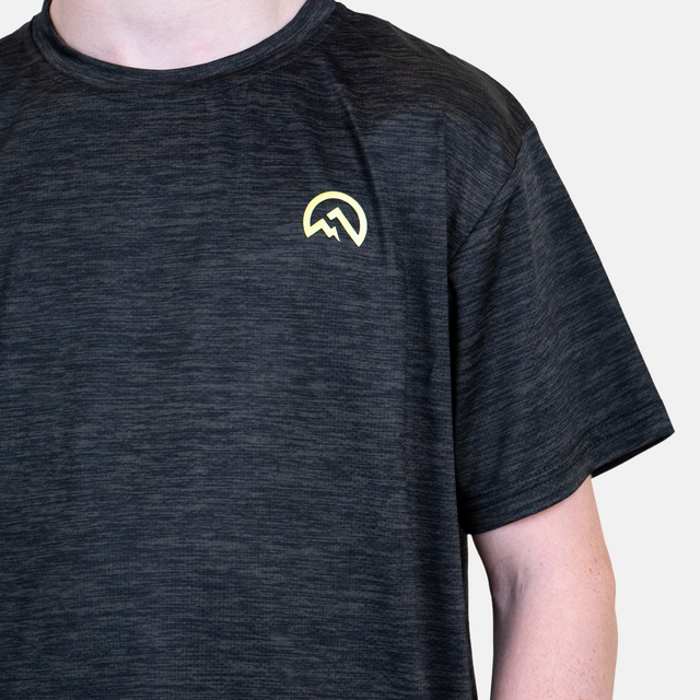 Flux Junior Marl Logo T-Shirt - Black/Neon