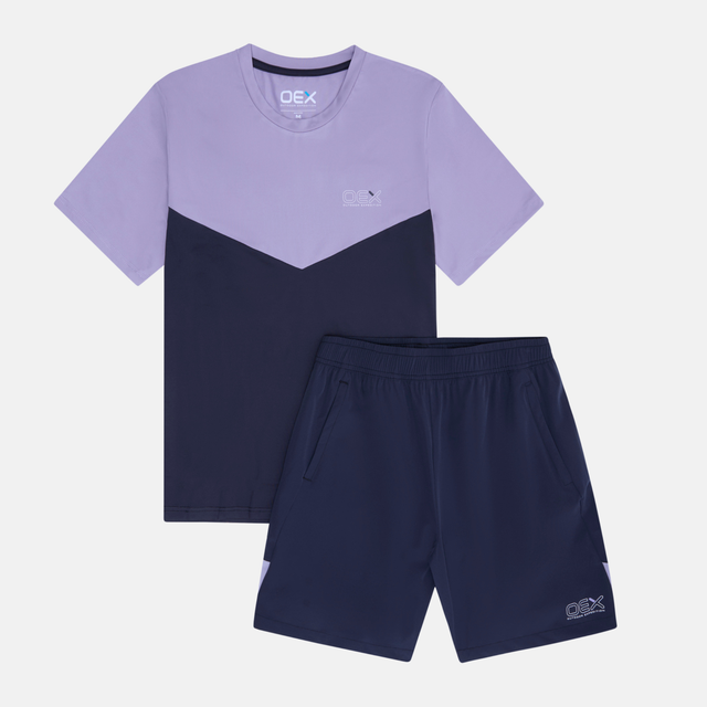 OEX Flynn T-Shirt / Shorts Set - Midnight/Lilac