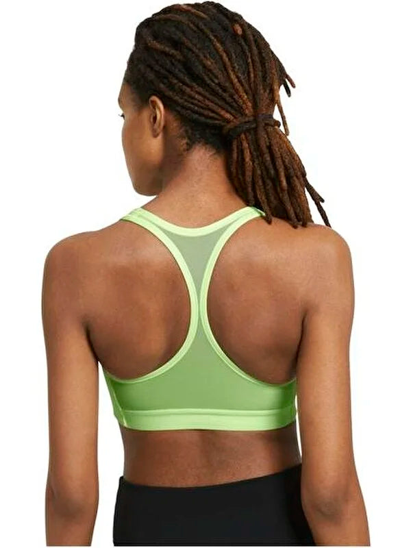 NIKE WOMEN'S SWOOSH LOGO DRI FIT BRA - NEON