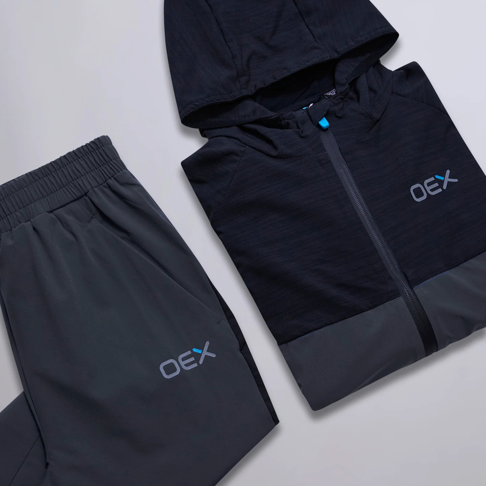 OEX Junior Peak Tracksuit - Black/Charcoal
