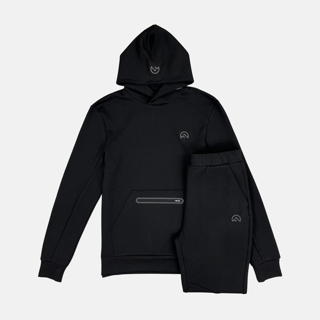 Flux Junior Velar Hoodie Tracksuit - Black