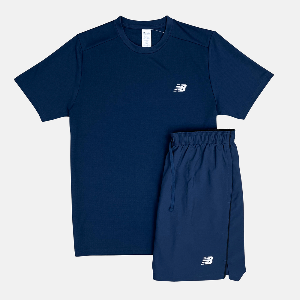New Balance Core T-Shirt / Shorts Set - Navy Blue