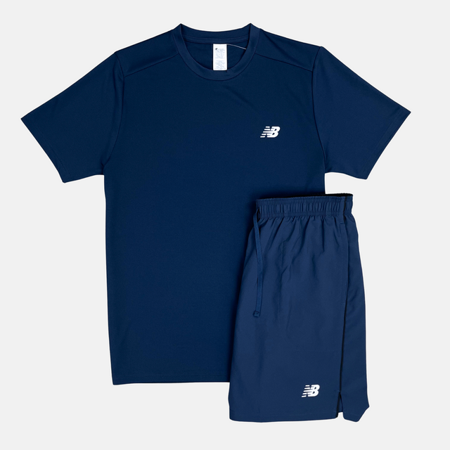 New Balance Core T-Shirt / Shorts Set - Navy Blue