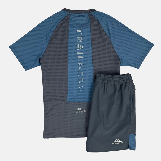 Trailberg Rapid Dash T-Shirt / Shorts Set - Storm Grey/Lagoon