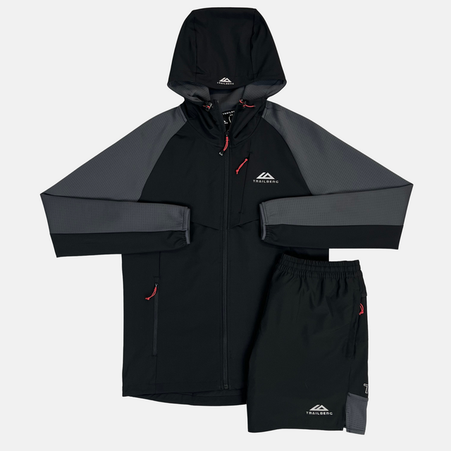 Trailberg Rapid Dash Hood / Shorts Set - Black/Grey