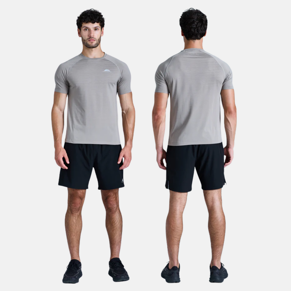 Trailberg Form Seamless T-Shirt / Shorts Set - Pale Taupe/Black
