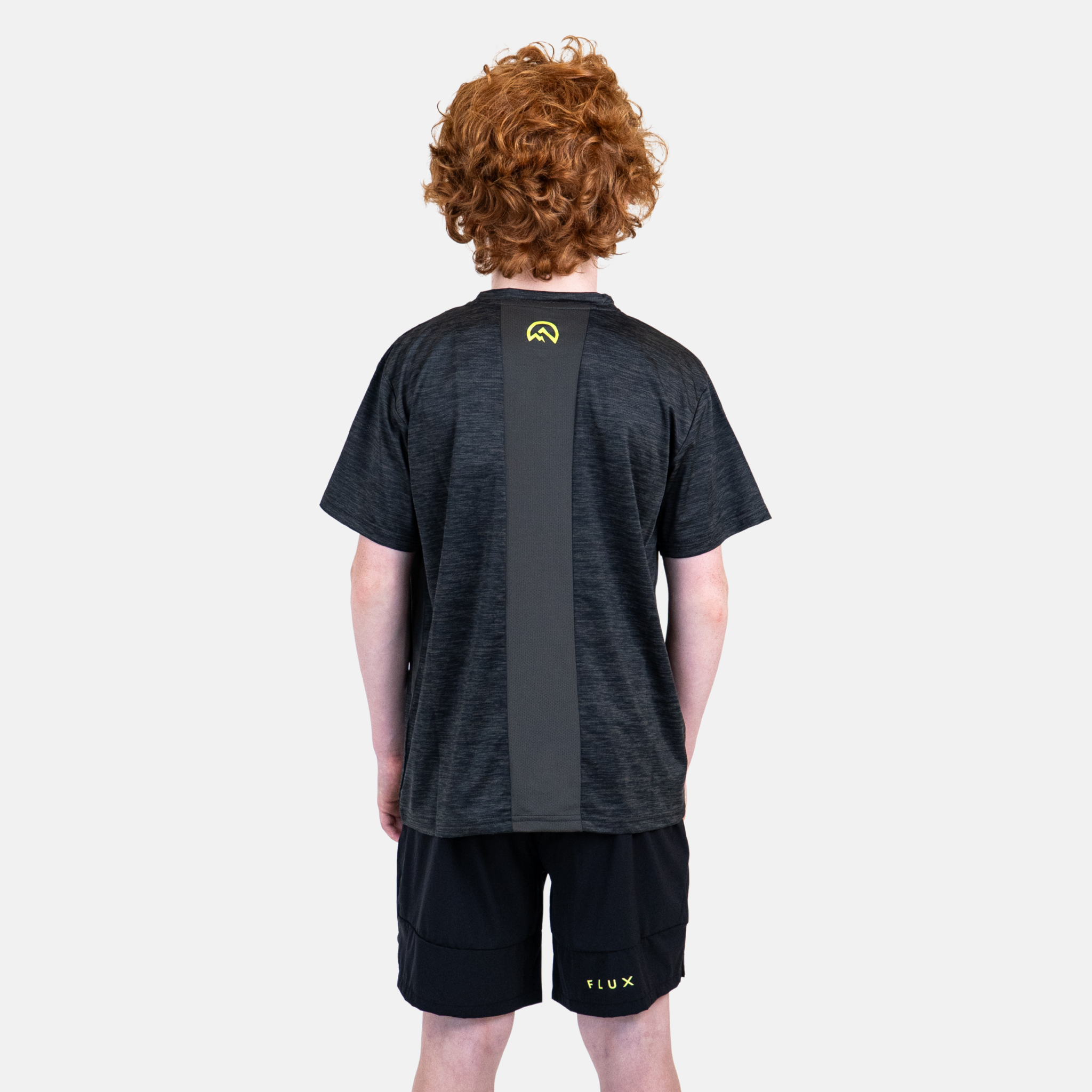 Flux Junior Marl Logo T-Shirt - Black/Neon