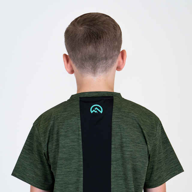 Flux Junior Marl T-Shirt / Versatility Shorts Set - Khaki/Alkaline