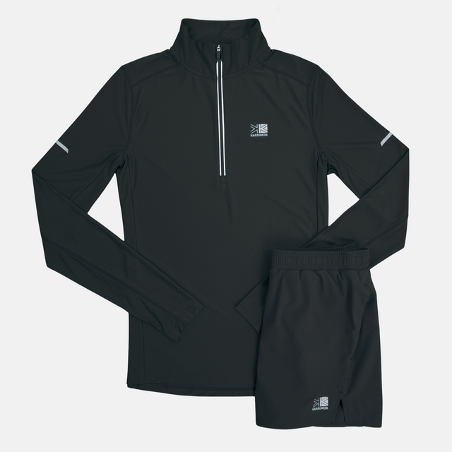 Karrimor Run 1/4 Zip / Shorts Set - Black