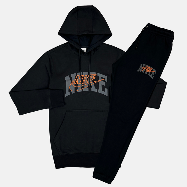 Nike Print Logo Tracksuit - Black/Orange
