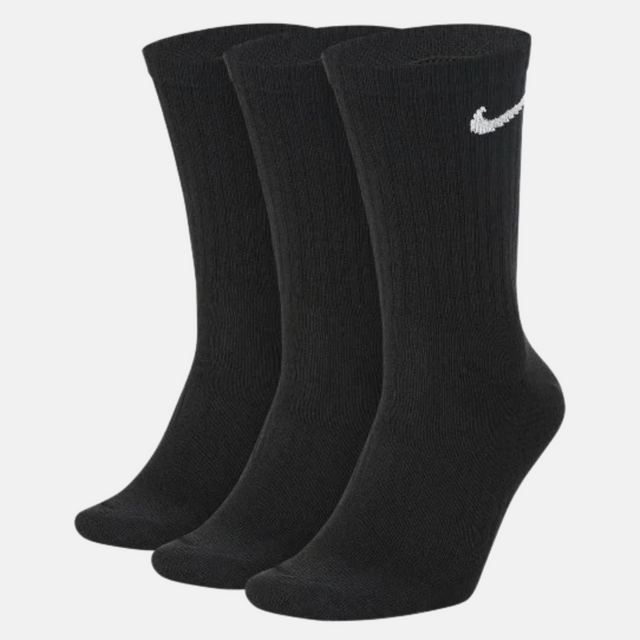 Nike Everyday Cushioned Training Crew Logo Socks (3 Pairs) - Black