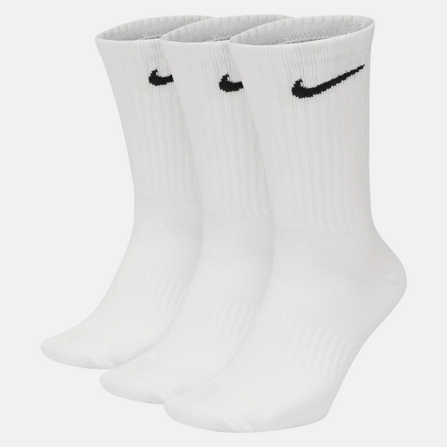 Nike Everyday Cushioned Training Crew Logo Socks (3 Pairs) - White