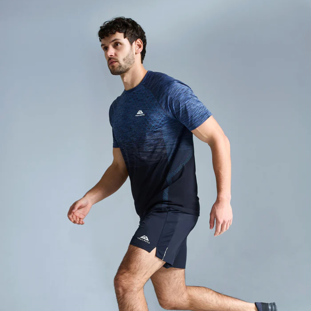 Trailberg Stride Seamless T-Shirt - Deep Ocean/Aqua Eclipse