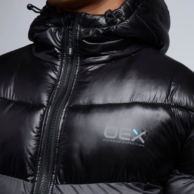 OEX Monro Puffer Coat - Charcoal / Black