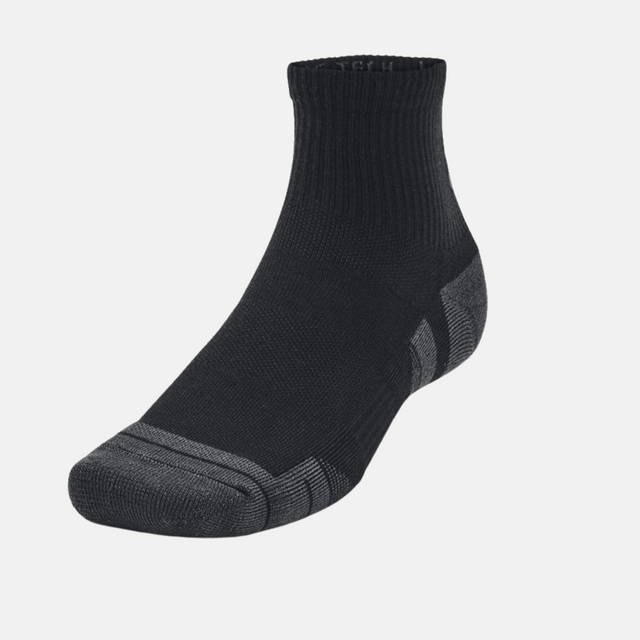 Under Armour Performance Tech Quarter Socks (3 Pack) - Black