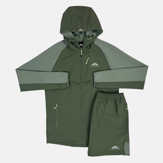 Trailberg Rapid Dash Hood / Shorts Set - Dark Fern