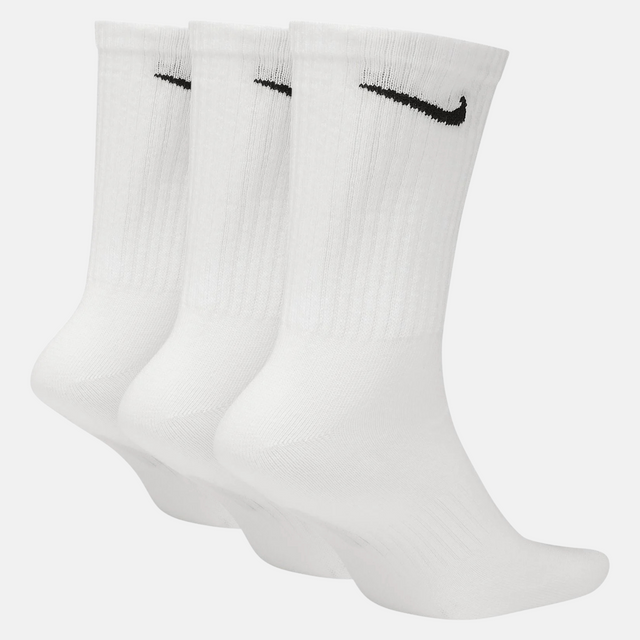 Nike Everyday Cushioned Training Crew Logo Socks (3 Pairs) - White