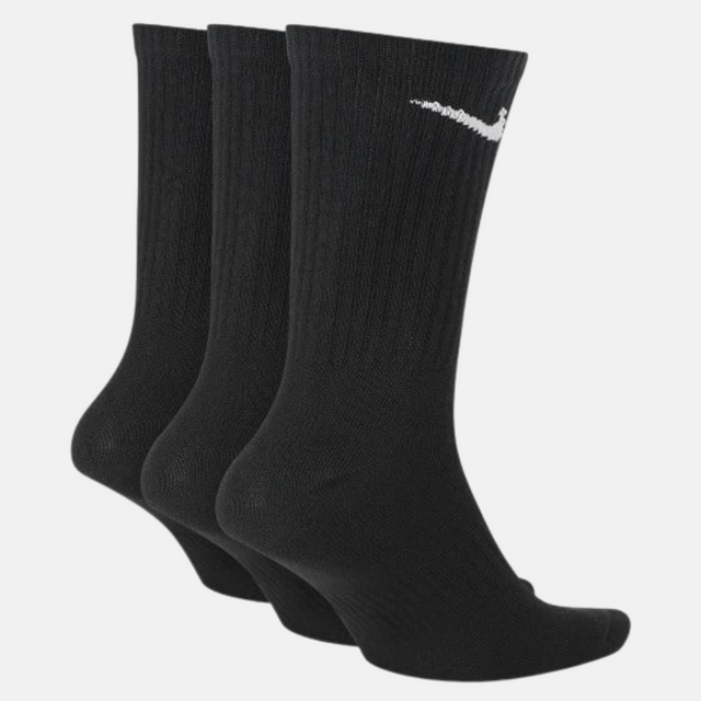 Nike Everyday Cushioned Training Crew Logo Socks (3 Pairs) - Black