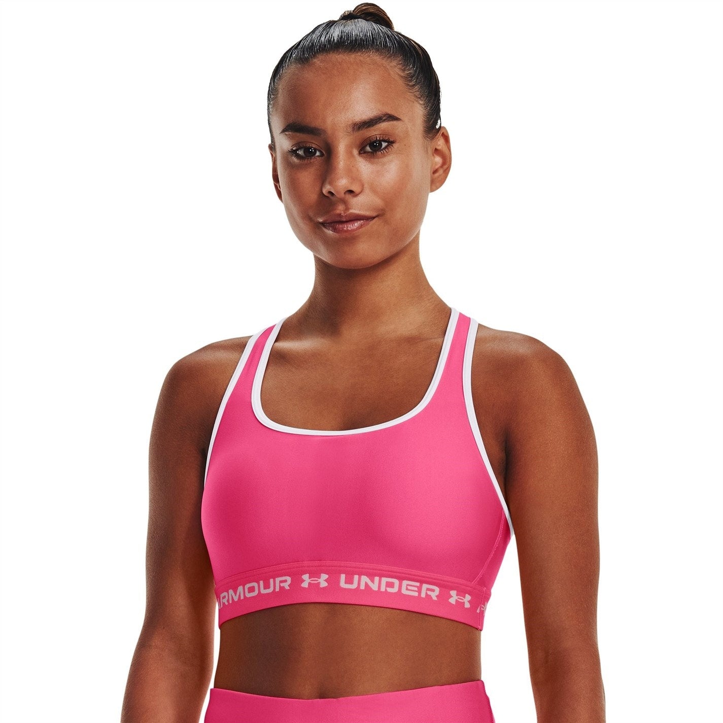 UNDER ARMOUR WOMEN'S CROSSBACK BRA - NEON PINK