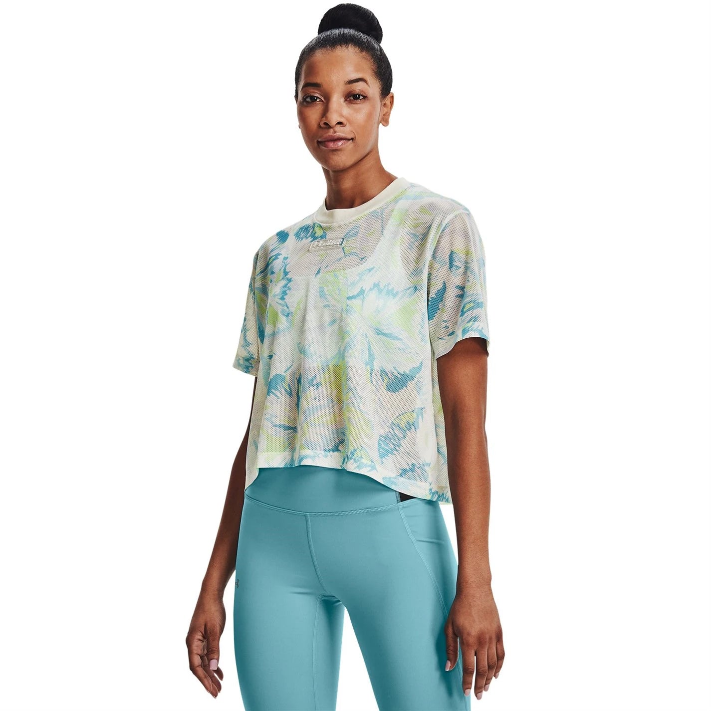 UNDER ARMOUR WOMEN'S MESH PRINTED T SHIRT - FLORAL
