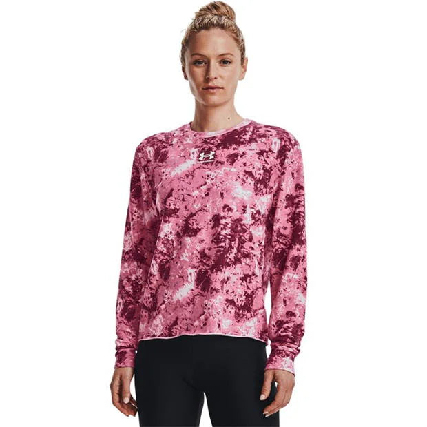 UNDER ARMOUR WOMEN'S TIE DYE PRINT SWEATSHIRT - PINK