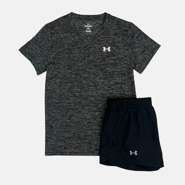 Under Armour Women's Tech T-Shirt / Shorts Set - Black