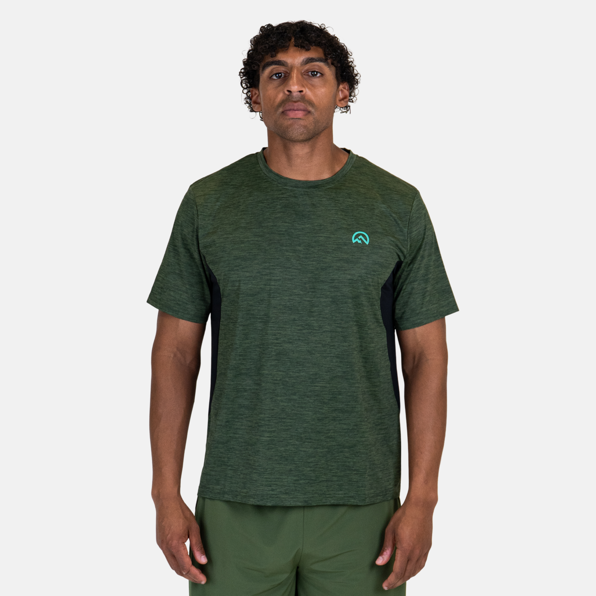 Flux Marl Logo SS25 T-Shirt - Khaki Green