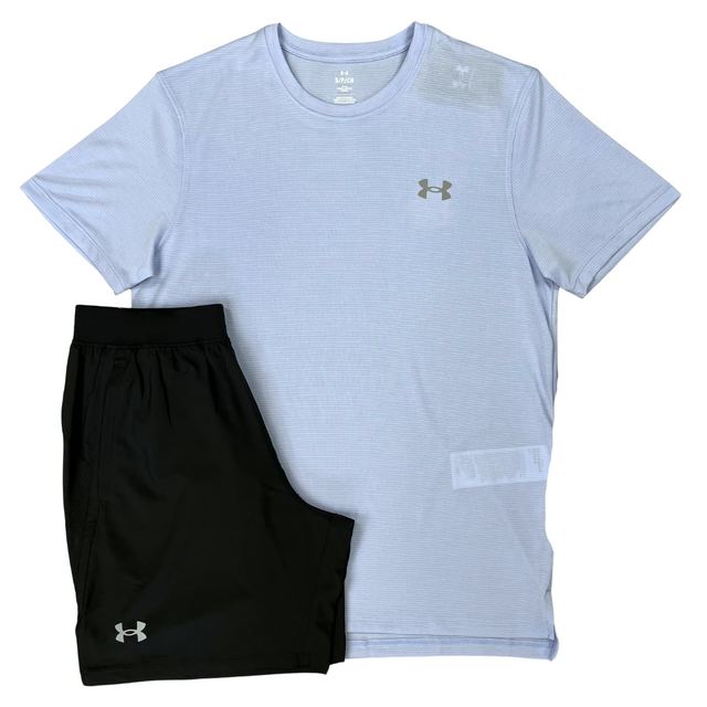 Under Armour Streaker T-Shirt/Launch Shorts - Celeste Blue