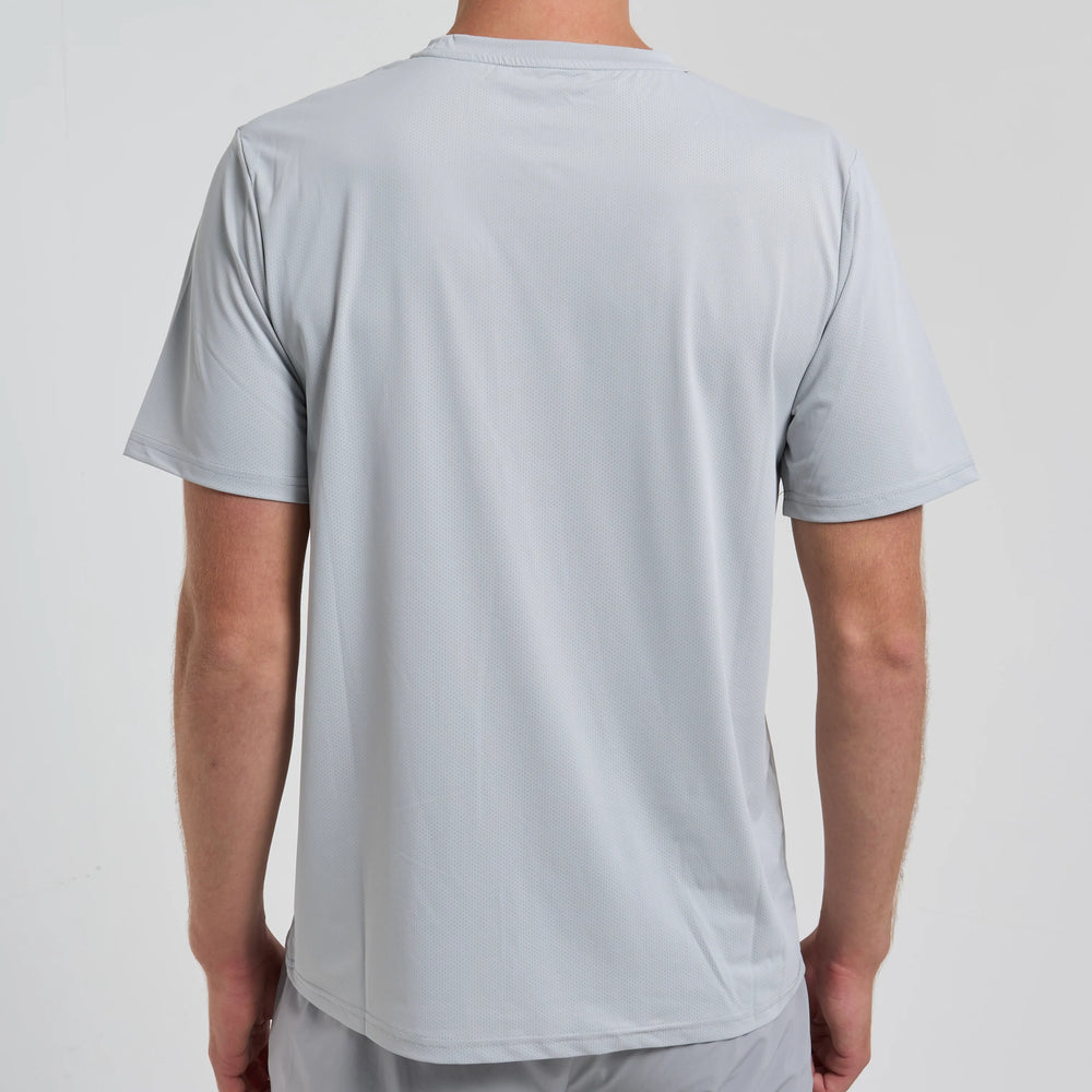 Flux Graphic T-Shirt / Versatility Shorts Set - Silver/Neon