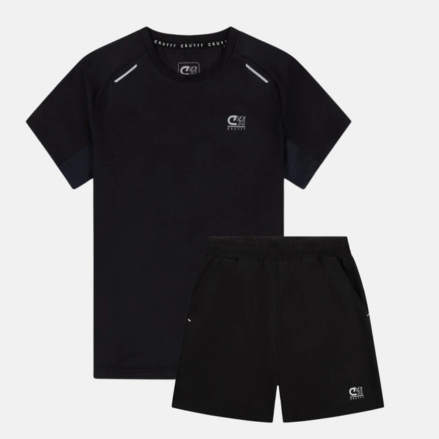 Cruyff Hydrogen T-Shirt / Shorts Set - Black