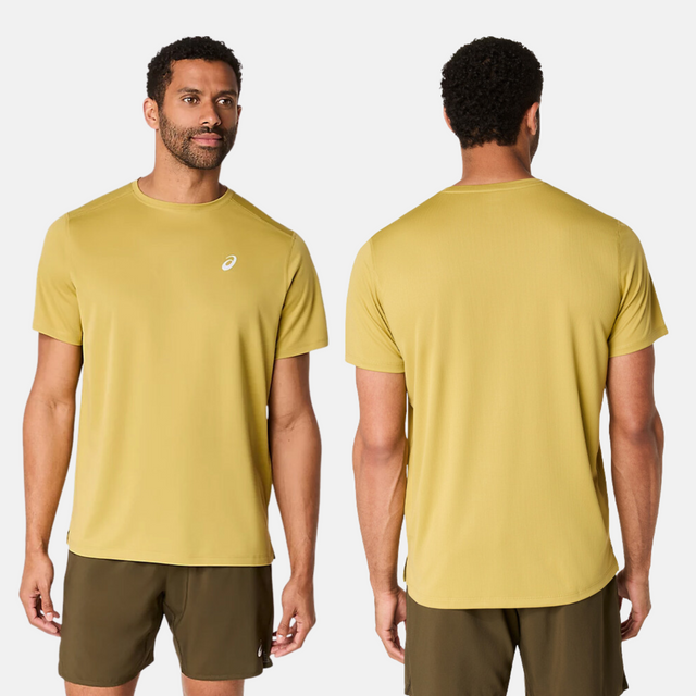 Asics Core T-Shirt / Road Shorts Set - Bronzine/Yellow