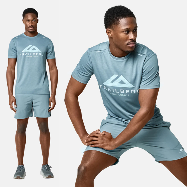 Trailberg Blur Logo T-Shirt - Frosted Denim