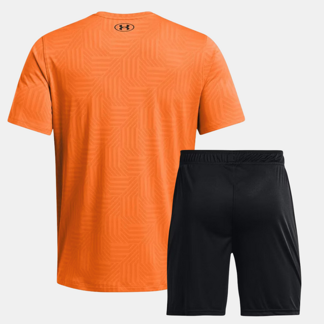 Under Armour Geotessa Tshirt / Shorts Set - Orange Black