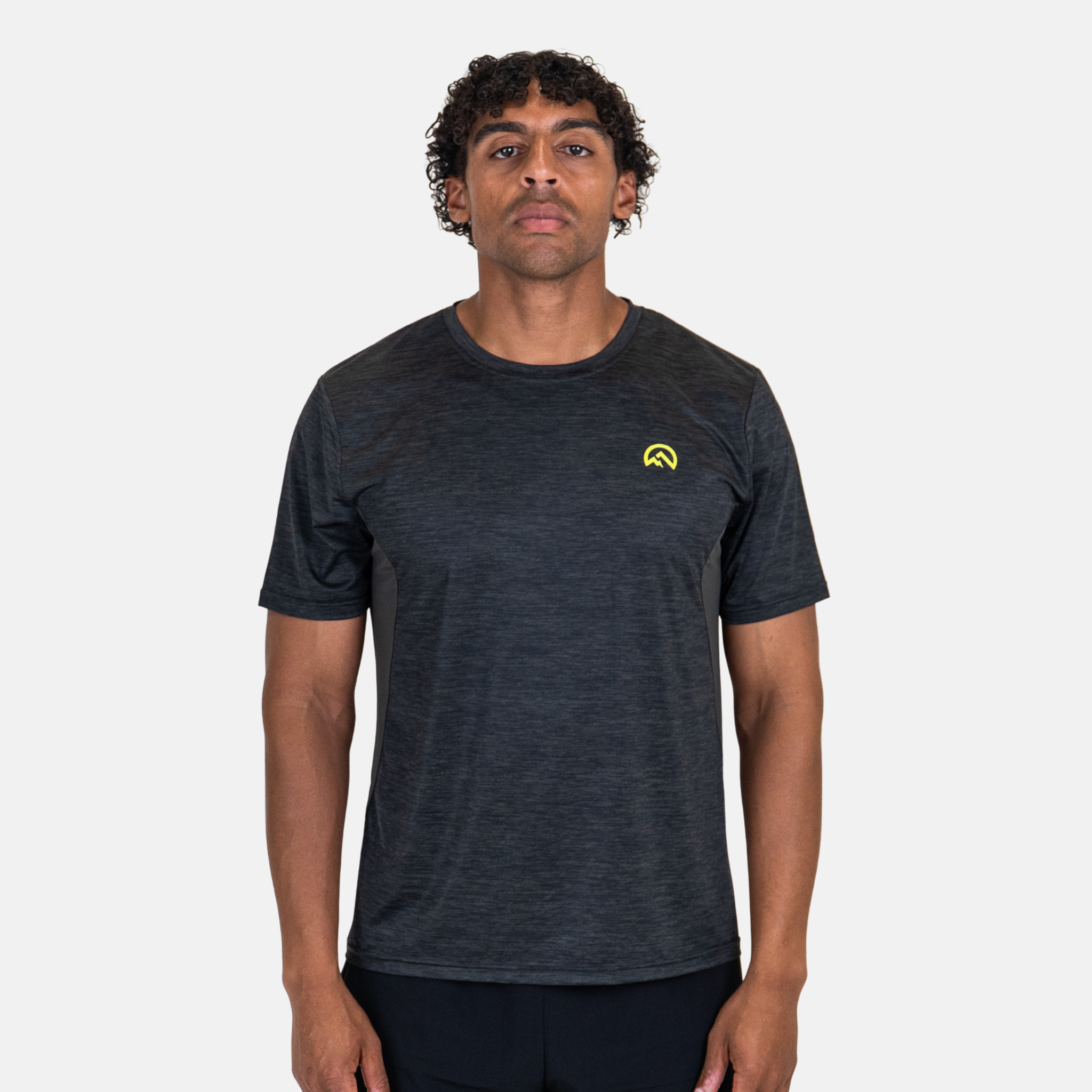 Flux Marl Logo SS25 T-Shirt - Black/Neon