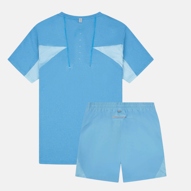 Cruyff Hydrogen T-Shirt / Shorts Set - Alaskan Blue