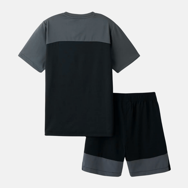 OEX Junior Flynn T-shirt / Shorts Set - Charcoal/Black