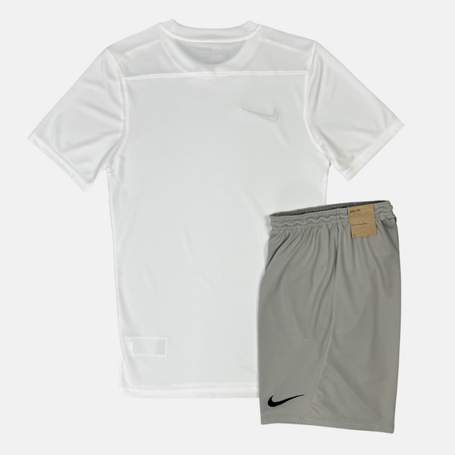 Nike Dri-Fit Tshirt / Shorts Set - White/Grey