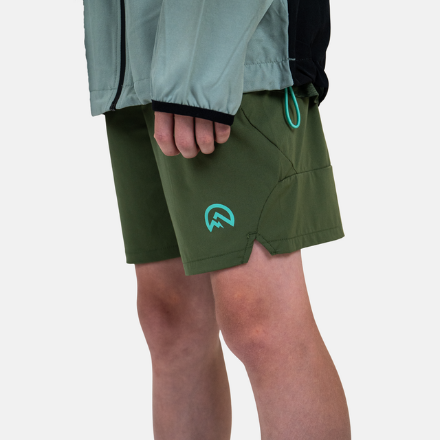 Flux Junior Marl T-Shirt / Versatility Shorts Set - Khaki/Alkaline