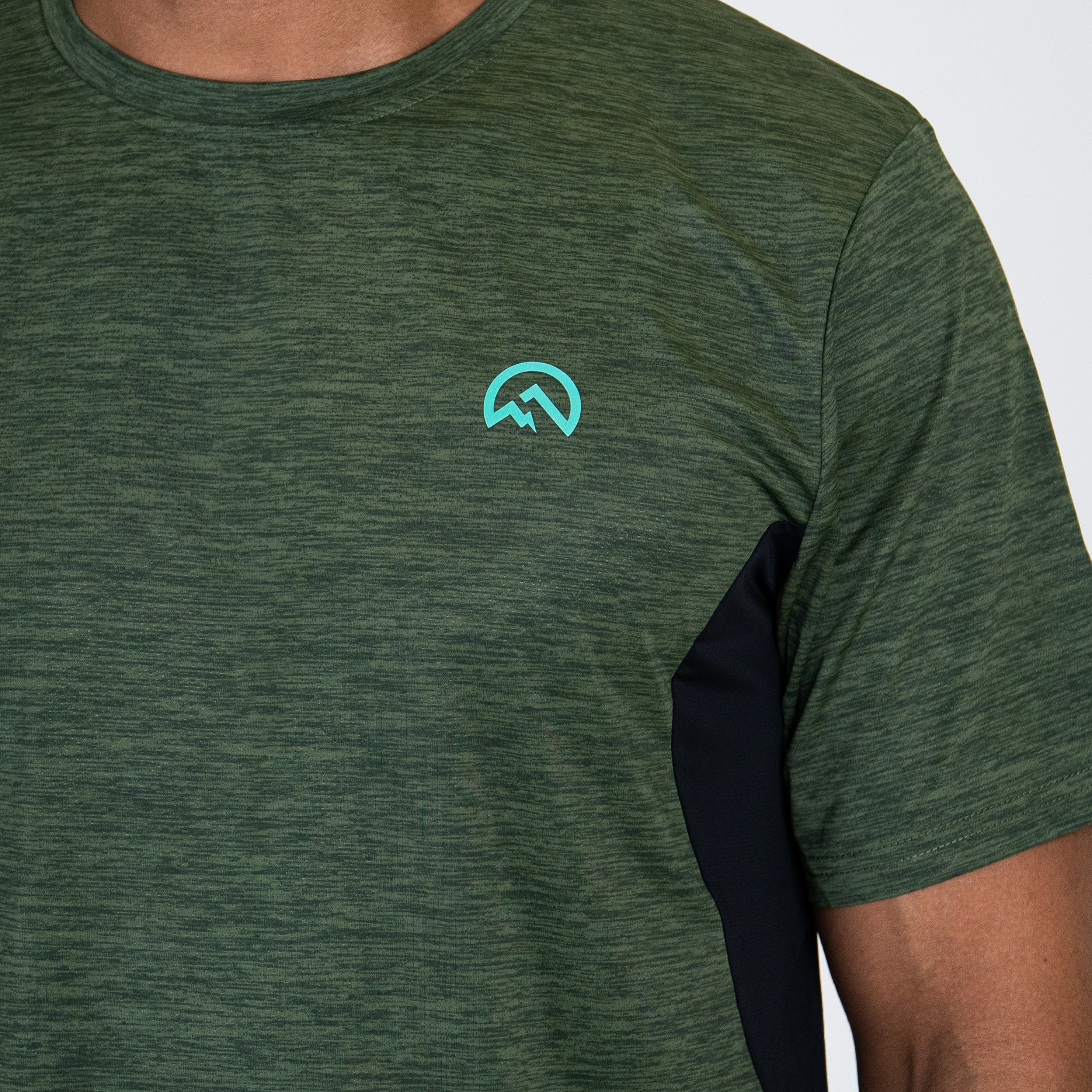 Flux Marl Logo SS25 T-Shirt - Khaki Green