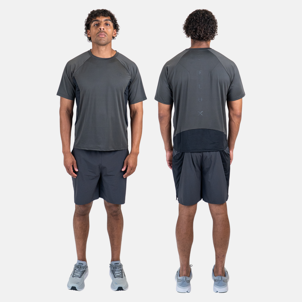 Flux Tech T-Shirt / Shorts Set - Charcoal
