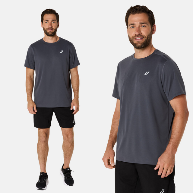 Asics Core T-Shirt / Shorts Set - Grey/Black