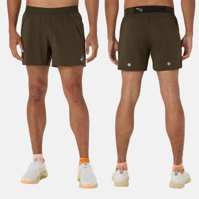 Asics Core T-Shirt / Road Shorts Set - Bronzine/Yellow