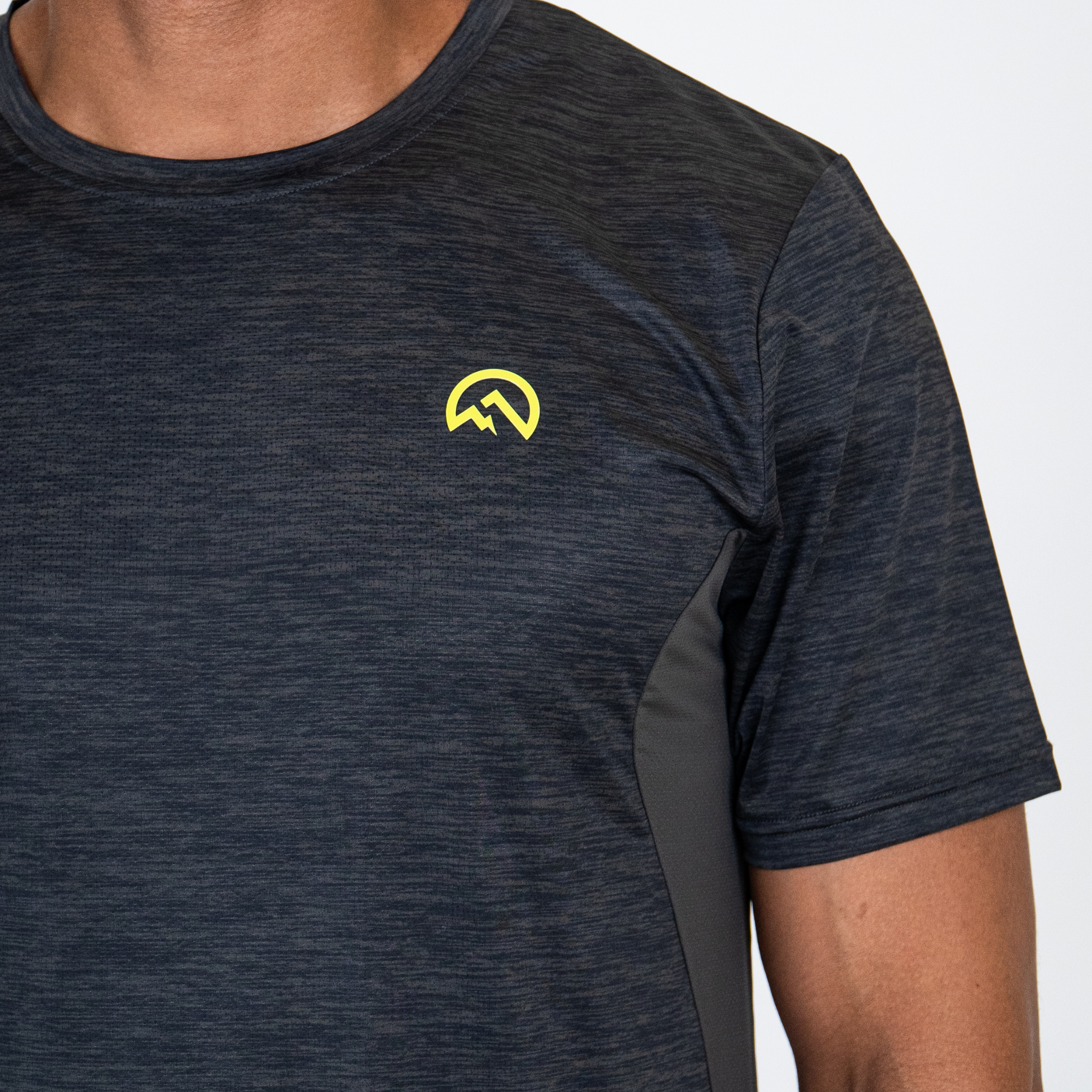 Flux Marl Logo SS25 T-Shirt - Black/Neon