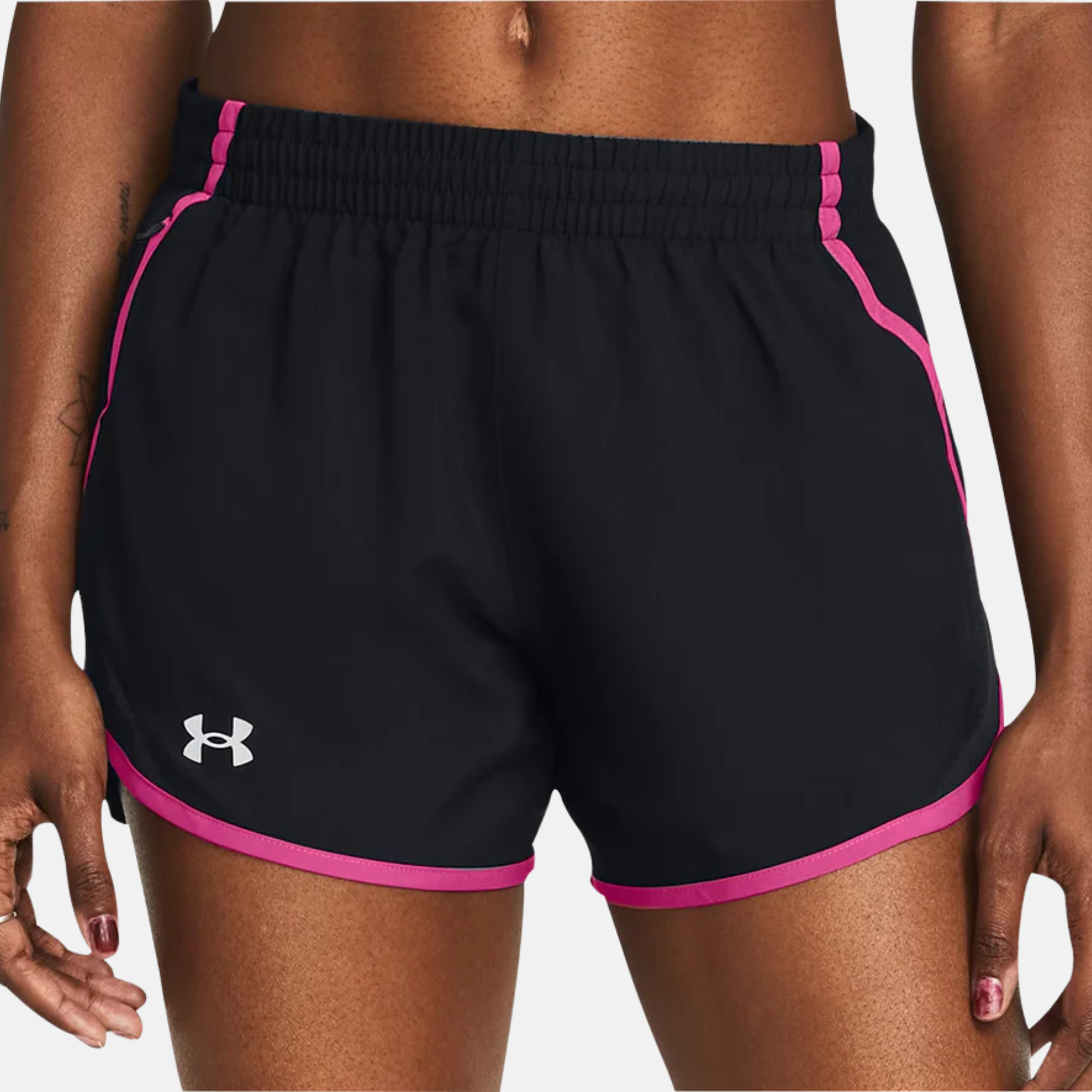 Under Armour Women's 1/4 Zip / Shorts Set - Pink/Black