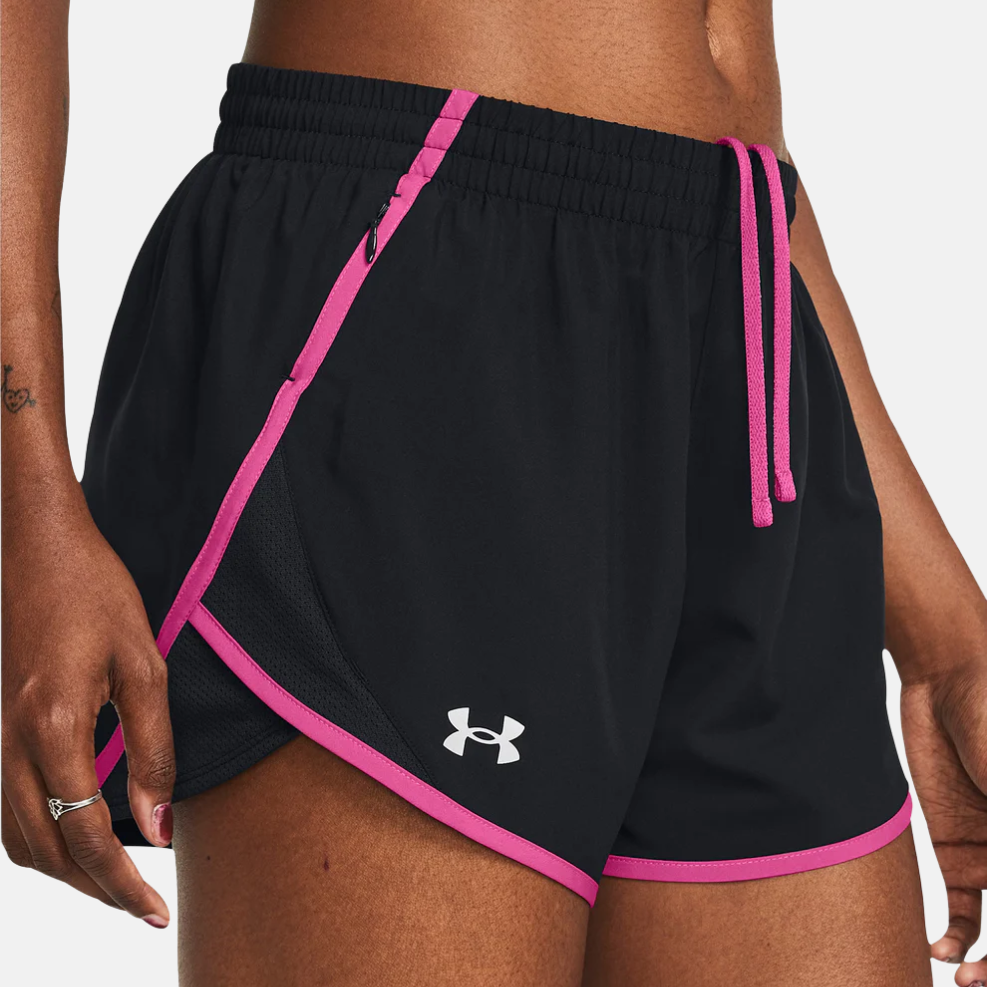Under Armour Women's 1/4 Zip / Shorts Set - Pink/Black