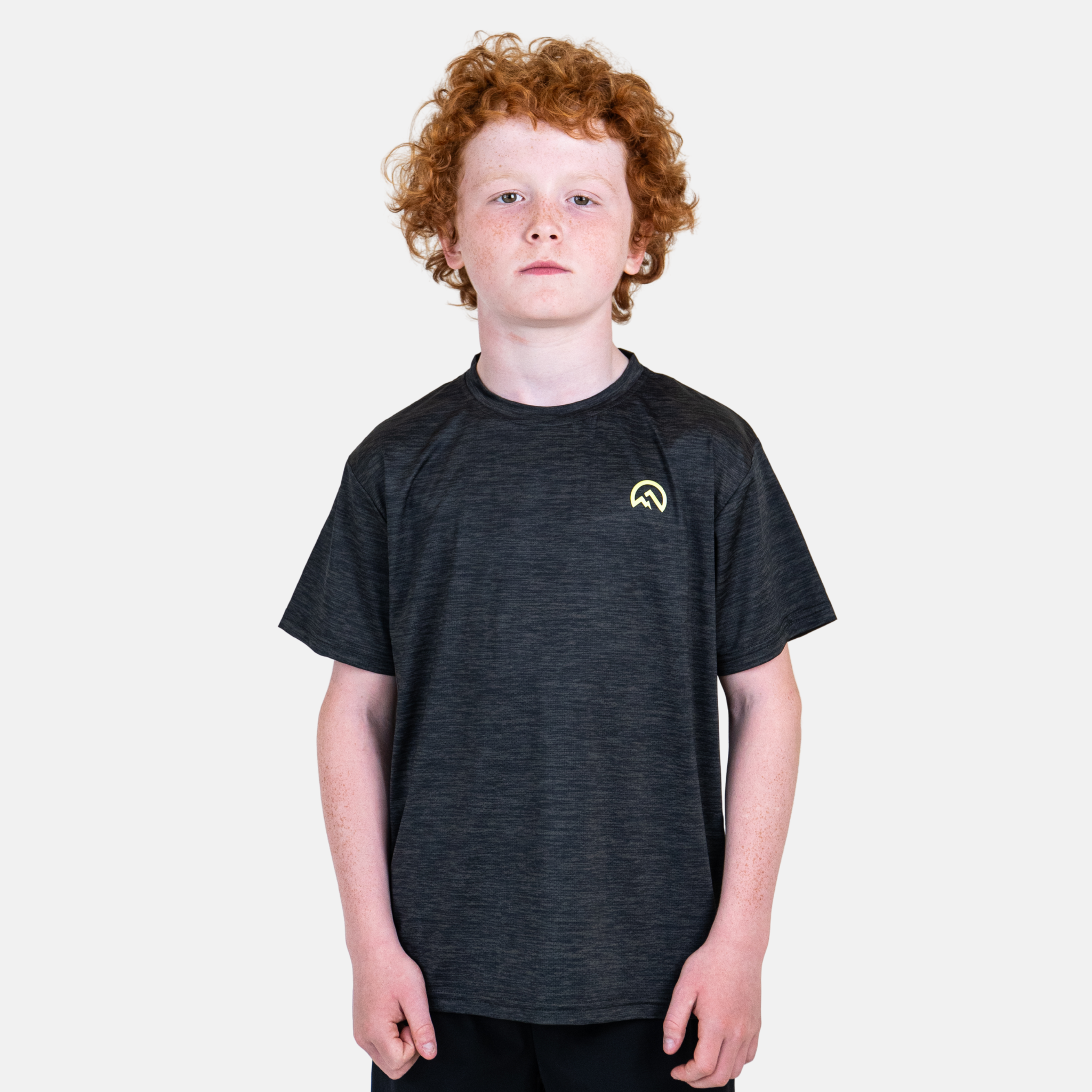 Flux Junior Marl Logo T-Shirt - Black/Neon