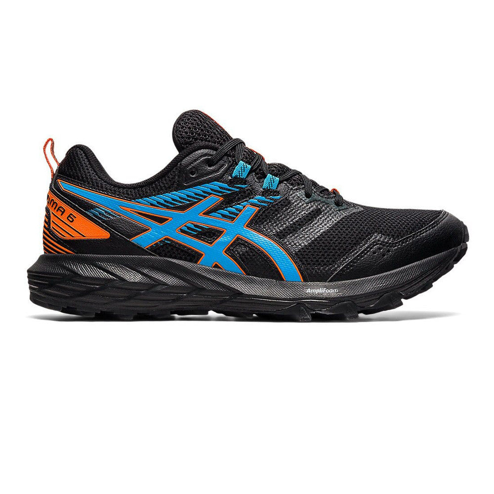 ASICS GEL SONOMA 6 TRAIL RUNNING TRAINERS - BLACK/ORANGE/AQUA