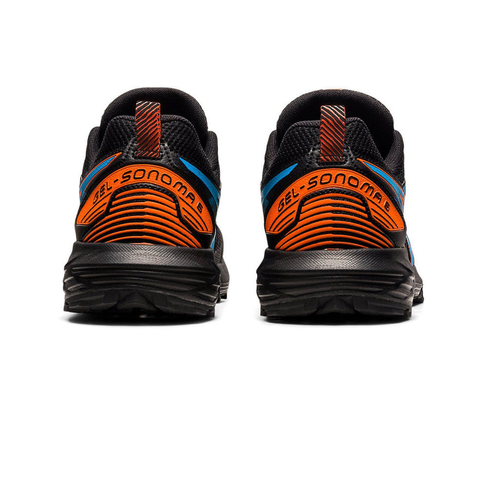 ASICS GEL SONOMA 6 TRAIL RUNNING TRAINERS - BLACK/ORANGE/AQUA