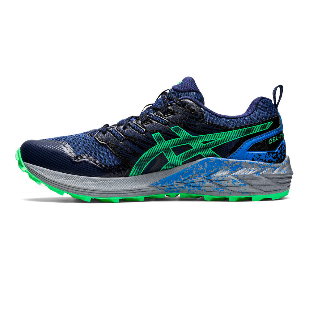 ASICS GEL-TRABUCO TERRA TRAIL RUNNING SHOES - NAVY/GREEN/GREY