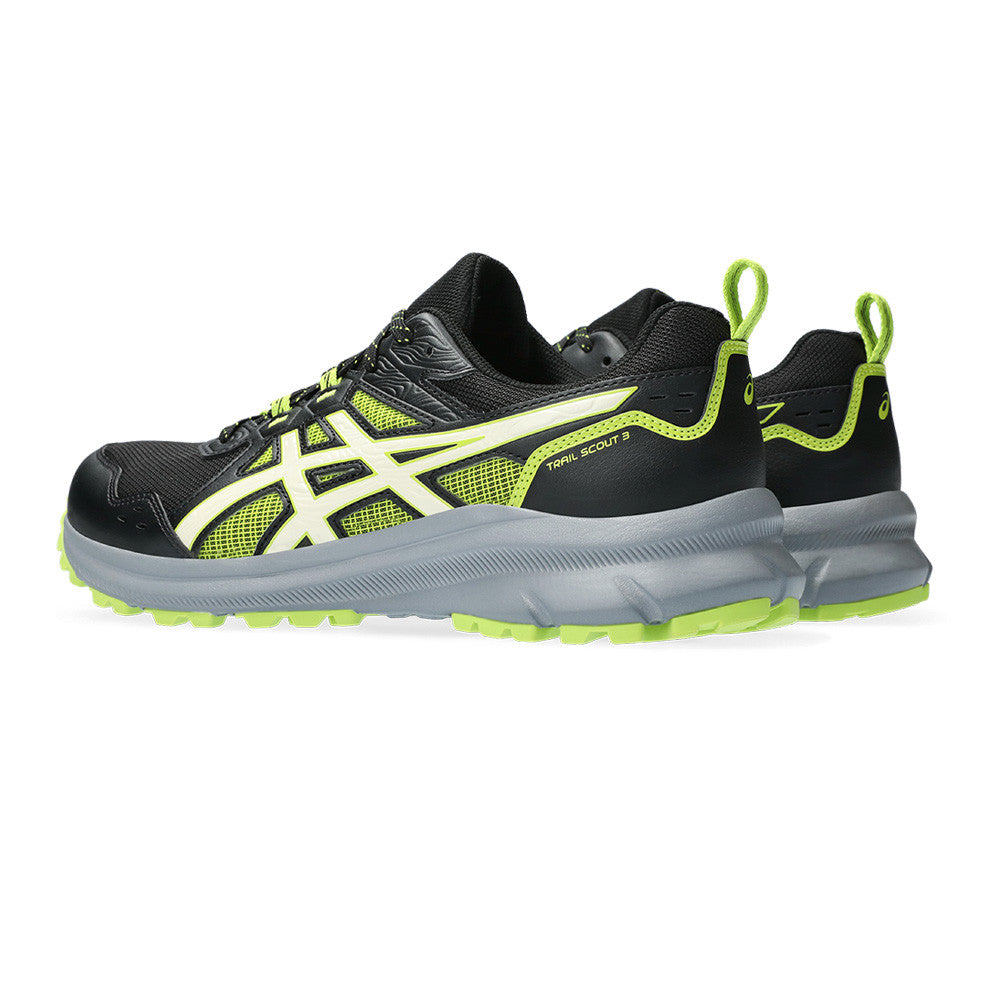 ASICS TRAIL SCOUT 3 TRAIL RUNNING TRAINERS - BLACK/LIME